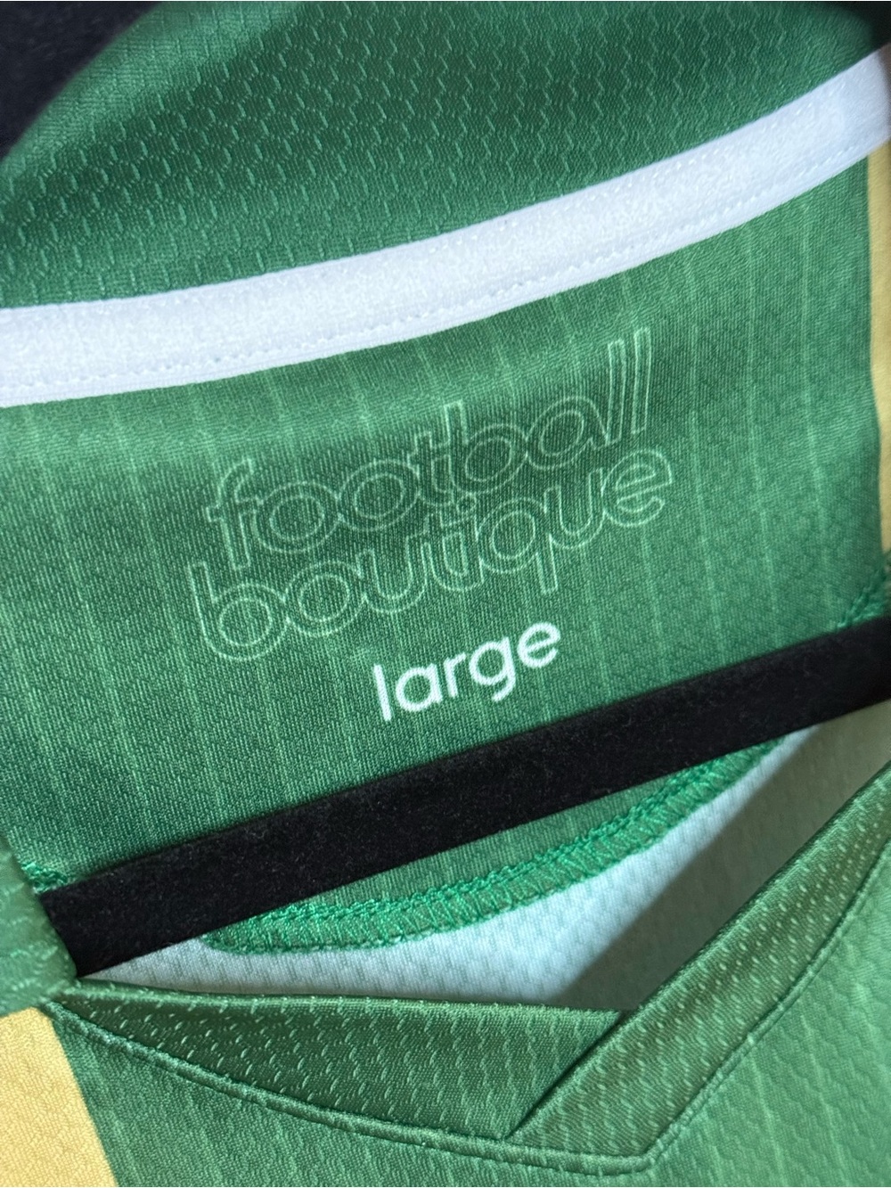 FIFA Don Julio Mens Green & Gold Striped Soccer Shirt jersey - Picture 3 of 5